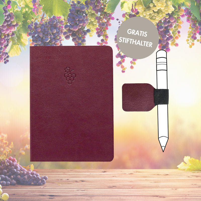 Notizbuch A6 und Stifthalter aus Weintraubentextil