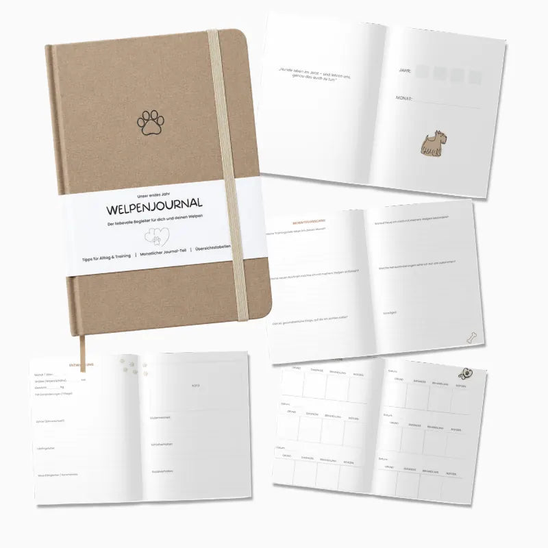 Individuell gestaltetes Journal als Welpenjournal
