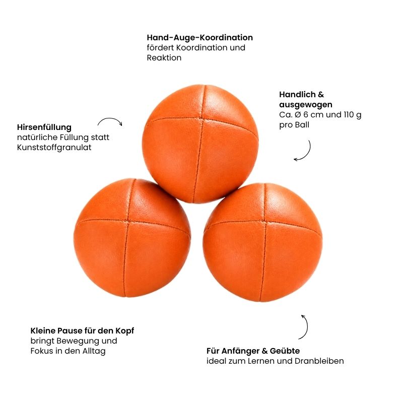 Jonglierbälle 3er-Set mit Hirsefüllung