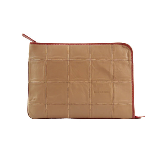 Laptoptasche beige | Leder & Feuerwehrschlauch