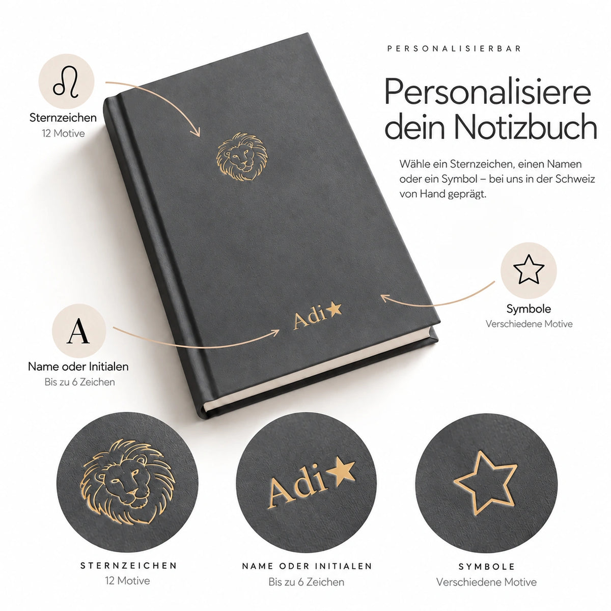 Hardcover Notizbuch A5 – personalisierbar