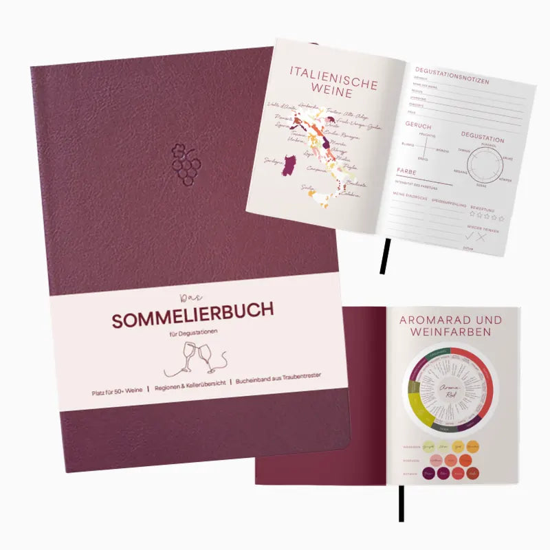 Individuelles Sommelierbuch aus Weinleder  für Christian Grimm